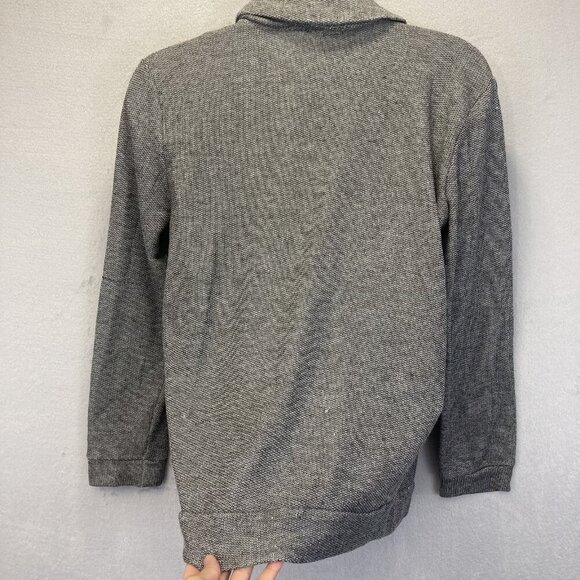 Marine Layer Lightweight Sweater Mens Medium Gray Shawl Collar Button Pullover‎ - Picture 13 of 14